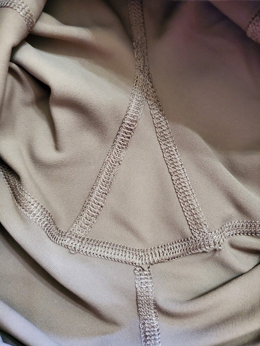 Tek Gear UltraStretch High Waisted Side Pocket Leggings Tan Taupe Mesh - Picture 9 of 11